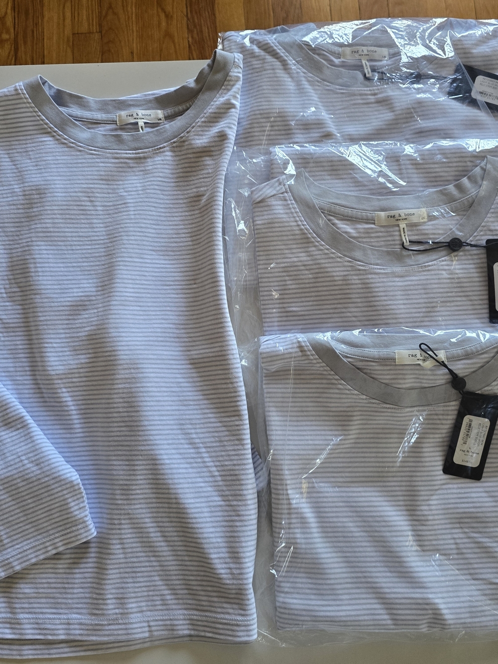 NWT Rag & Bone Striped Tee BUNDLE (Set of 4) - SIZE L